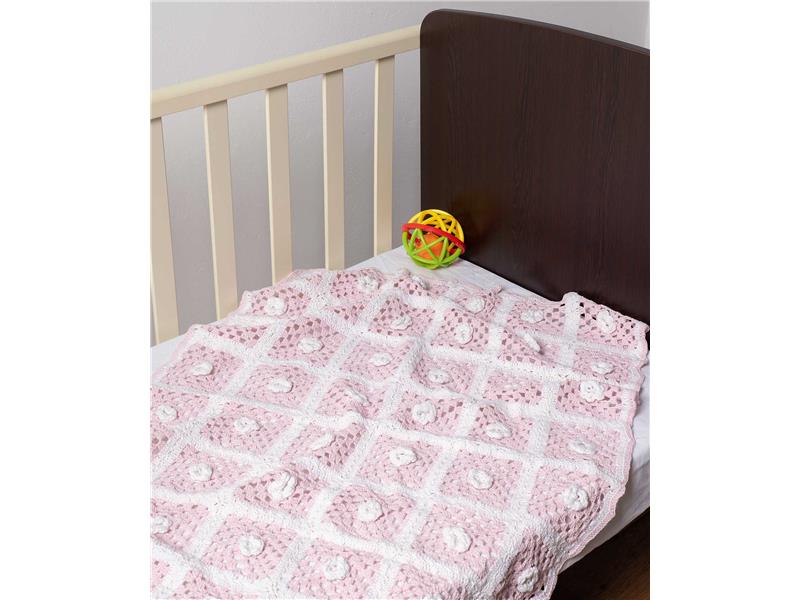bebe κουβερτάκι (100cm x 150cm) πλεκτό ροζ
