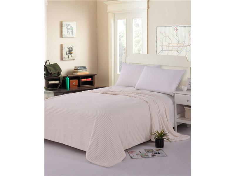 κουβέρτα fleece με sherpa (100cm x 150cm) κοτλέ ivory