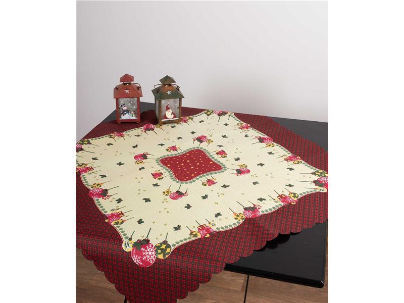 χριστουγεννιάτικο τραπεζομάντηλο (140cm x 180cm) μπάλλες