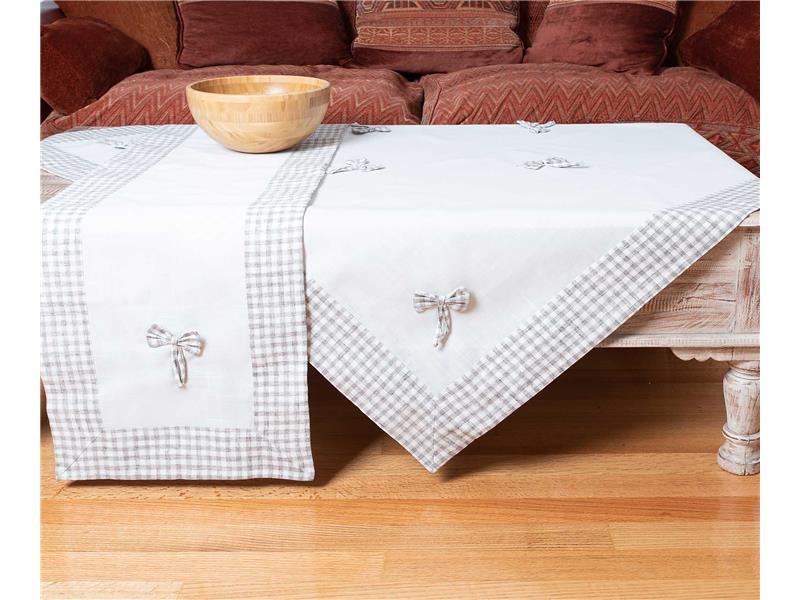 καρέ (90cm x 90cm) bow ivory/μπεζ