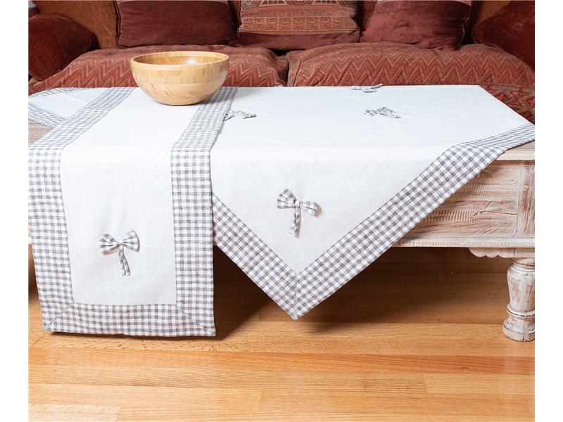 καρέ (90cm x 90cm) bow ivory/γκρι