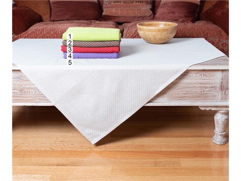 τραπεζοκαρέ (140cm x 140cm) πουά καφέ