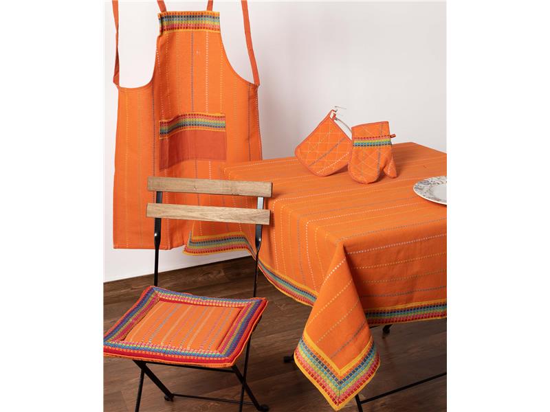 τραπεζοκαρέ ( 140cm x 140cm) moda ριγέ πορτοκαλί