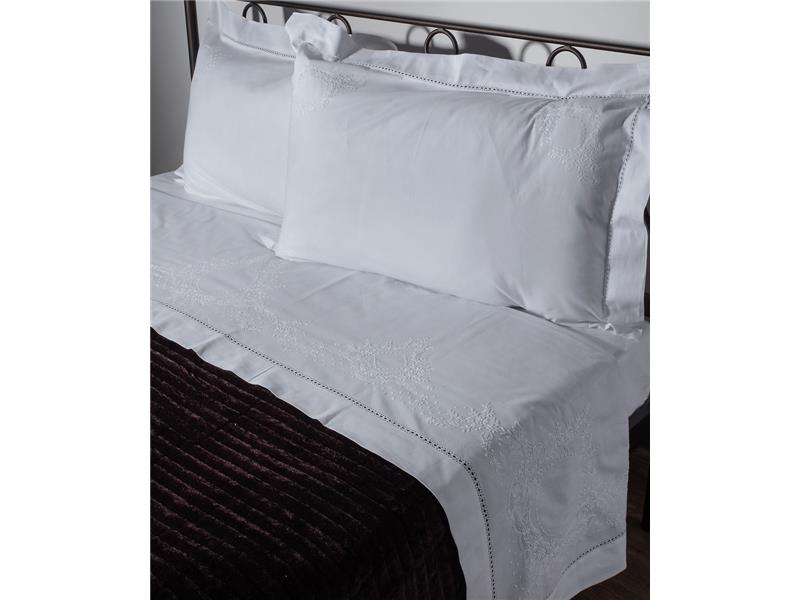 ΧΕΙΡΟΠΟΙΗΤΟ ΣΕΝΤΟΝΙ 624 ΤΕΣΣΑΡΩΝ ΤΕΜΑΧΙΩΝ (225CM X 270CM) ΛΕΥΚΟ