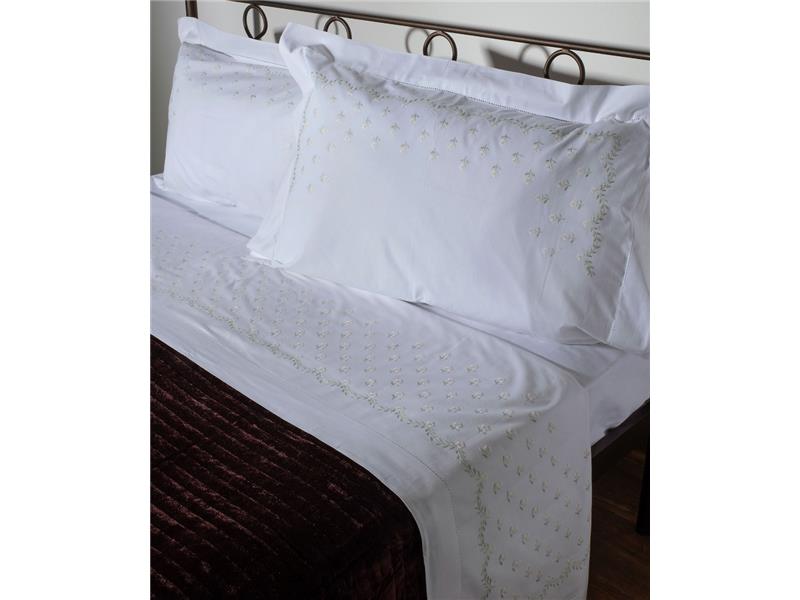 ΧΕΙΡΟΠΟΙΗΤΟ ΣΕΝΤΟΝΙ ΜΕ ΚΕΝΤΗΜΑ 2806A ΤΕΣΣΑΡΩΝ ΤΕΜΑΧΙΩΝ (225CM X 270CM) ΛΕΥΚΟ ΚΙΤΡΙΝΟ