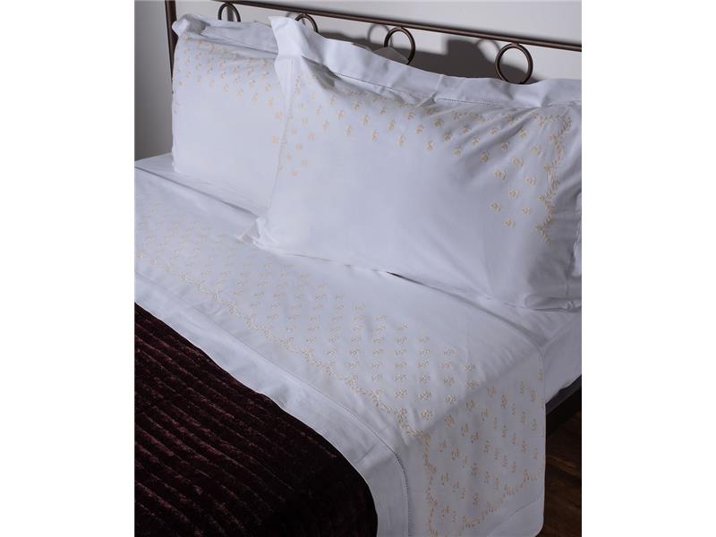 ΧΕΙΡΟΠΟΙΗΤΟ ΣΕΝΤΟΝΙ ΜΕ ΚΕΝΤΗΜΑ 2806B ΤΕΣΣΑΡΩΝ ΤΕΜΑΧΙΩΝ (225CM X 270CM) ΛΕΥΚΟ ΚΙΤΡΙΝΟ