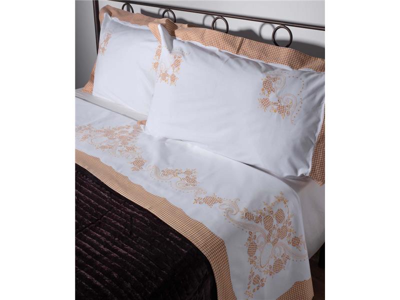 ΧΕΙΡΟΠΟΙΗΤΟ ΣΕΝΤΟΝΙ 644-1 ΤΡΙΩΝ ΤΕΜΑΧΙΩΝ (225CM X 270CM) ΚΑΦΕ