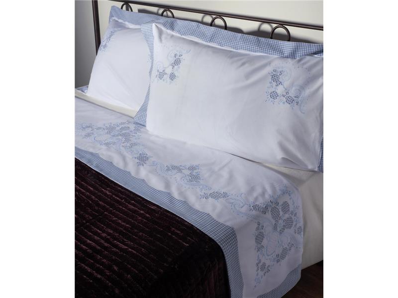 ΧΕΙΡΟΠΟΙΗΤΟ ΣΕΝΤΟΝΙ 644-1 ΤΡΙΩΝ ΤΕΜΑΧΙΩΝ (225CM X 270CM) ΣΙΕΛ