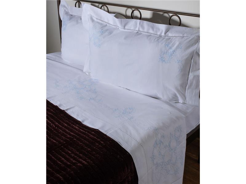 ΧΕΙΡΟΠΟΙΗΤΟ ANEBATO ΣΕΝΤΟΝΙ 2827 ΤΕΣΣΑΡΩΝ ΤΕΜΑΧΙΩΝ (225CM X 270CM) ΛΕΥΚΟ/ΣΙΕΛ