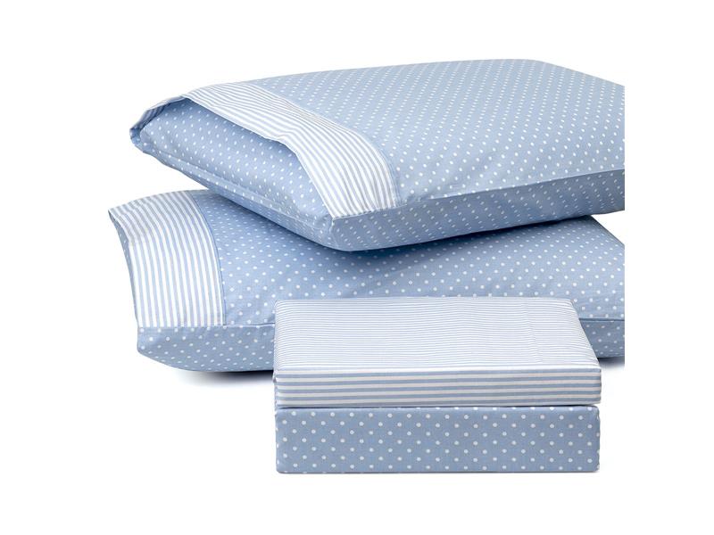 Σετ σεντόνια υπέρδιπλα πουά JOY Art 1680 230x240 Γαλάζιο  