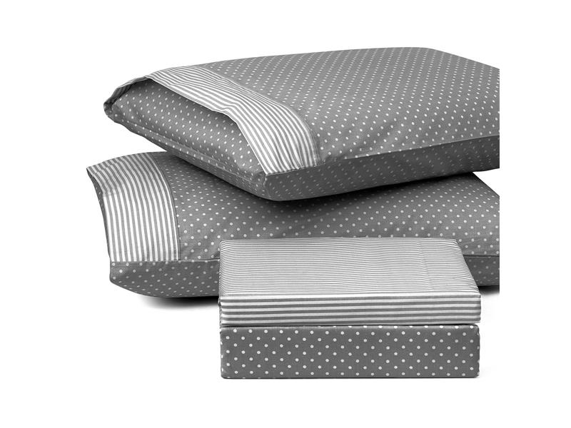 Σετ σεντόνια υπέρδιπλα πουά JOY Art 1680 230x240 Γκρι  