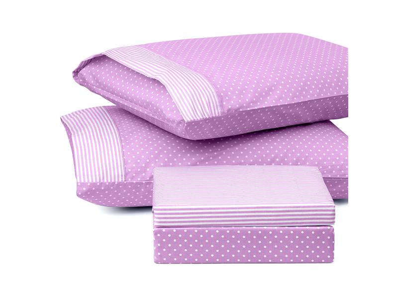 Σετ σεντόνια υπέρδιπλα πουά JOY Art 1680 230x240 Μωβ  