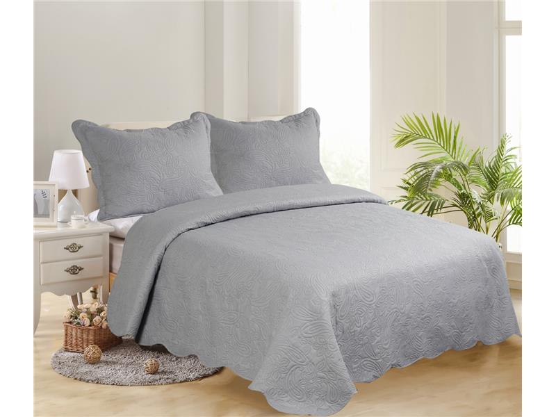 ΜΟΝΟ ΚΟΥΒΕΡΛΙ SOLID (160cm x 220cm + 1 x 50cm x 70cm ) LIGHT GREY/ DARK GREY