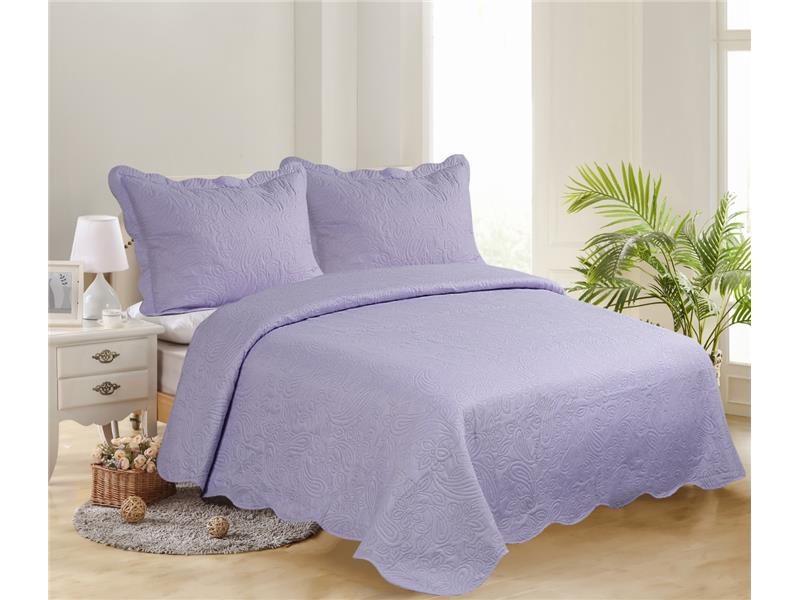 ΥΠΕΡΔΙΠΛΟ ΚΟΥΒΕΡΛΙ (220cm x 240cm + 2 x 50cm x 70cm )SOLID LIGHT LILA/ DARK LILA