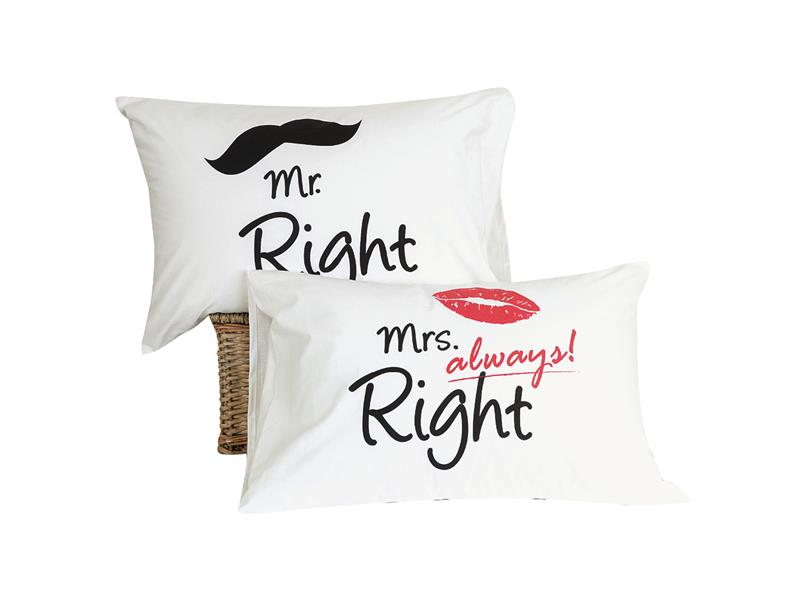Ζεύγος Μαξιλαροθήκες Mr&Mrs