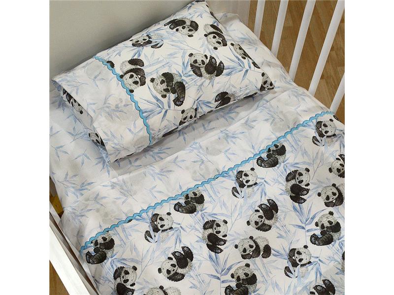 LINO ΣΕΤ ΣΕΝΤΟΝΙΑ PANDA BEAR 601 BLUE 120Χ170