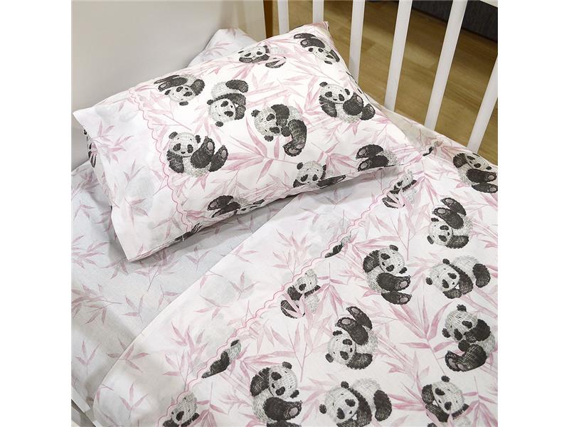 LINO ΣΕΤ ΣΕΝΤΟΝΙΑ PANDA BEAR 301 PINK 120Χ170