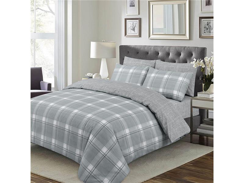 LINO ΠΑΠΛΩΜΑΤΟΘΗΚΗ DELUXE KARRO GREY 220X240