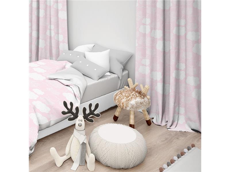 LINO ΚΟΥΡΤΙΝΑ MILO 301 ΜΕ ΤΡΕΣΑ PINK 135x270