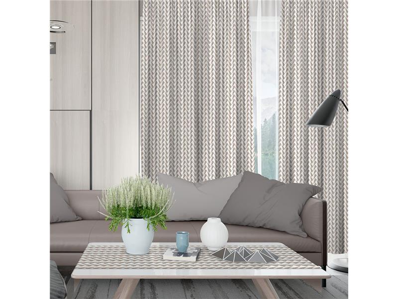 LINO ΚΟΥΡΤΙΝΑ CORTEO 090 ΜΕ ΤΡΕΣΑ MOCCA 135X270