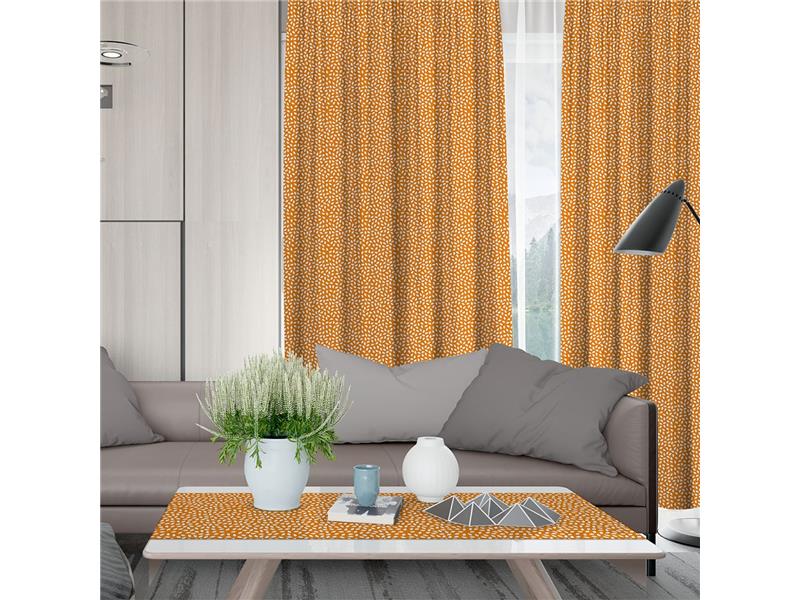 LINO ΚΟΥΡΤΙΝΑ SEED 201 ΜΕ ΤΡΕΣΑ MUSTARD 135X270