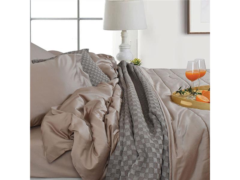 1356 Σετ Σεντ 250TC 100% Cot Satin Plain 240x270 4Τμχ Μπεζ