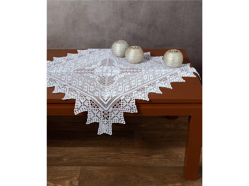 Χειροποίητο μερσεριζέ πλεκτό καρέ 7957 (90cm x 90cm) λευκό