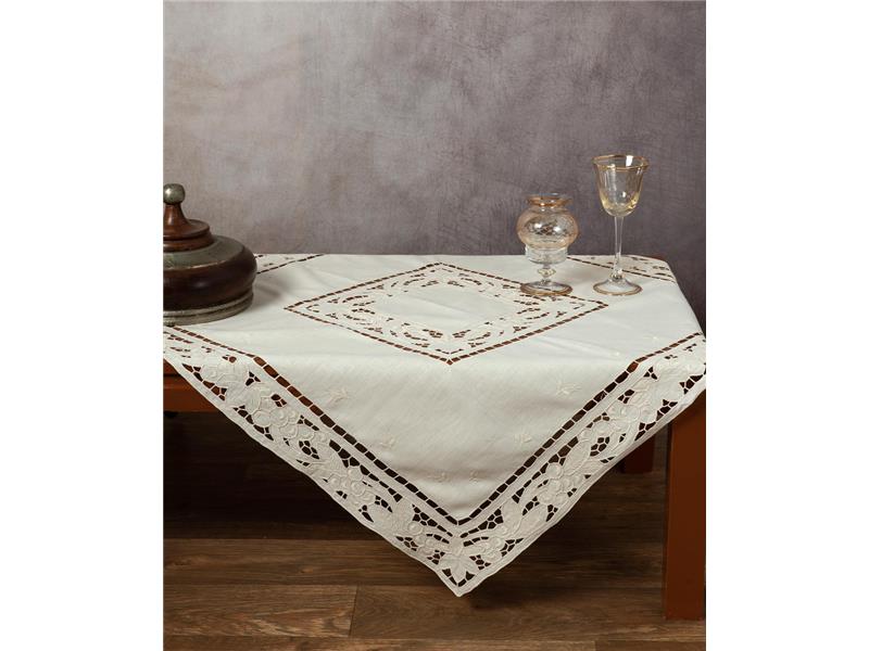 Χειροποίητο κοφτό καρέ 2154 (90cm x 90cm) εκρού