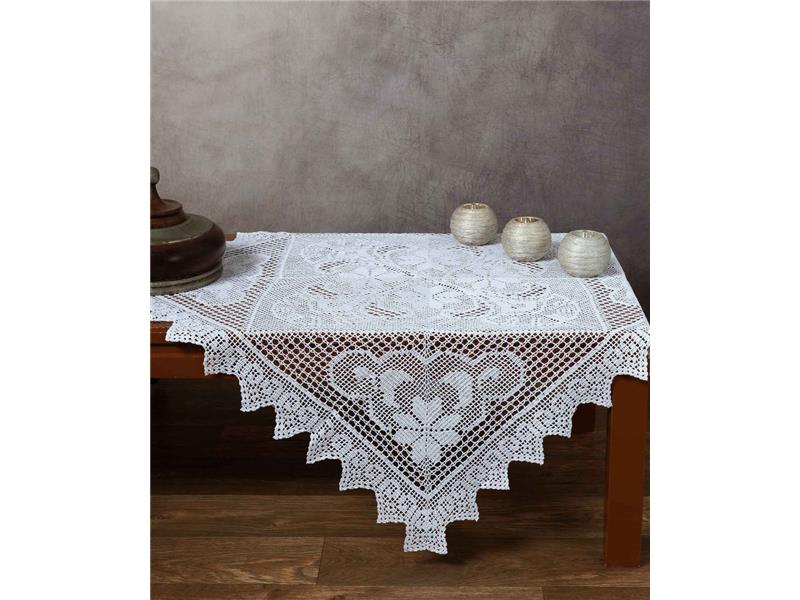 Χειροποίητο μερσεριζέ πλεκτό καρέ 103 (90cm x 90cm) λευκό