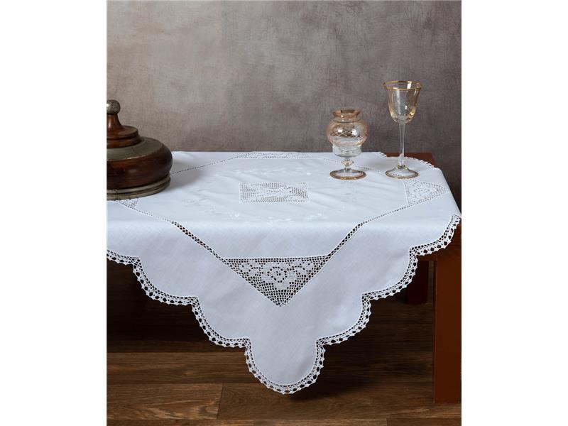 Καρέ με πλεκτό 1153 (90cm x 90cm) λευκό