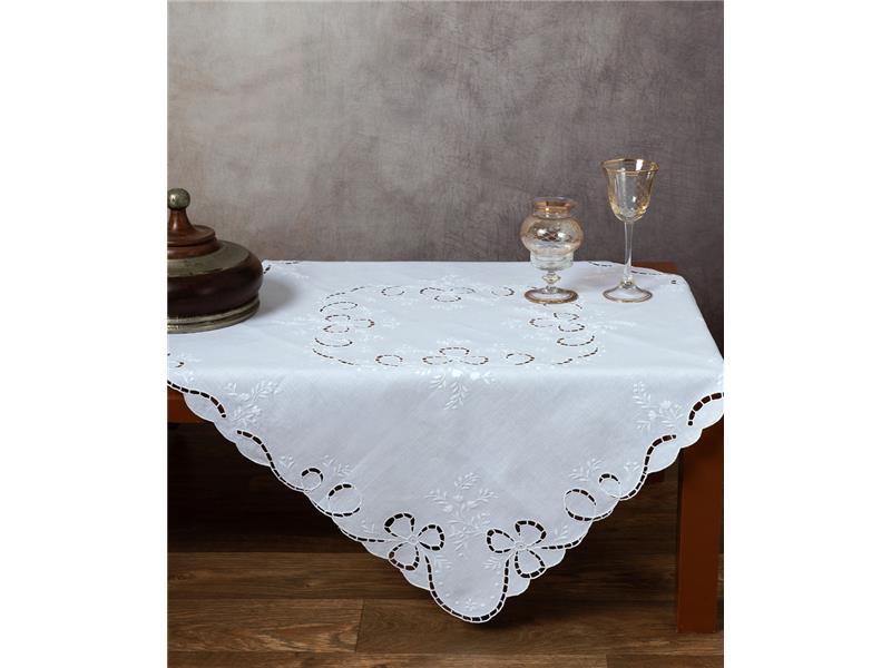 Χειροποίητο κοφτό καρέ 604 (90cm x 90cm) λευκό