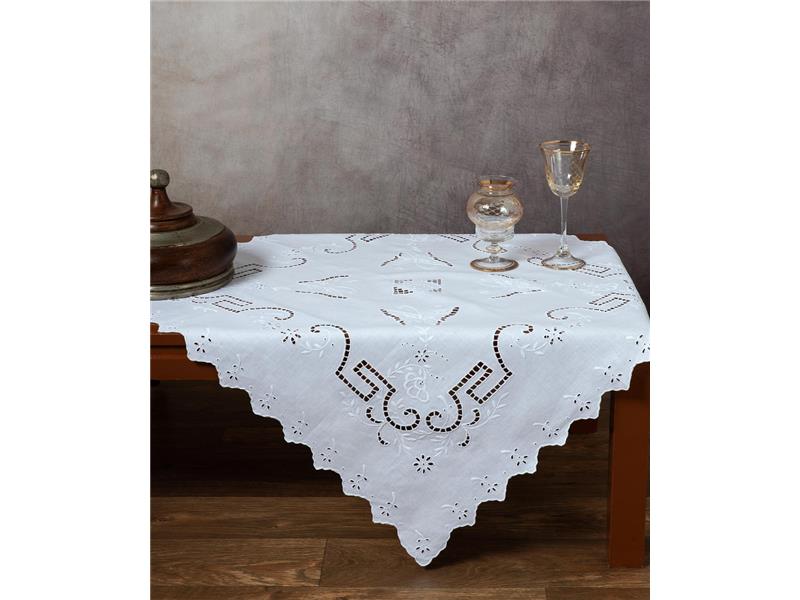 Χειροποίητο κοφτό καρέ s119 (90cm x 90cm) λευκό