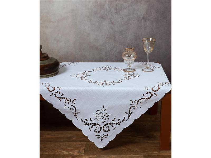 Χειροποίητο κοφτό καρέ ng542 (90cm x 90cm) λευκό