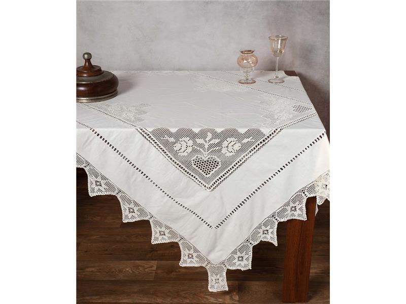 Χειροποίητο τραπεζομάντηλο 1460 (140cm x 180cm) μπέζ