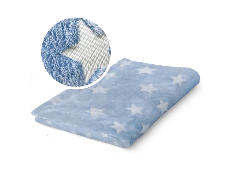 Κουβέρτα Fleece Φωσφοριζέ Borea Starlight Σιέλ 150x220