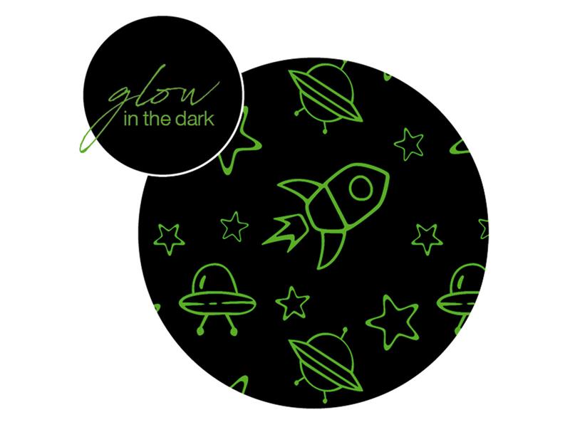 Παιδικό Χαλί Φωσφοριζέ Borea Space Στρογγυλό 120 cm