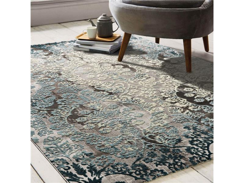 Χαλί Stylish Art 9424 Γκρι,Πετρόλ  