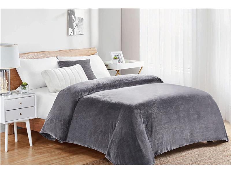 ΚΟΥΒΕΡΤΑ CORAL FLEECE  Polyester 160X220 Μονόχρωμη 06 Grey