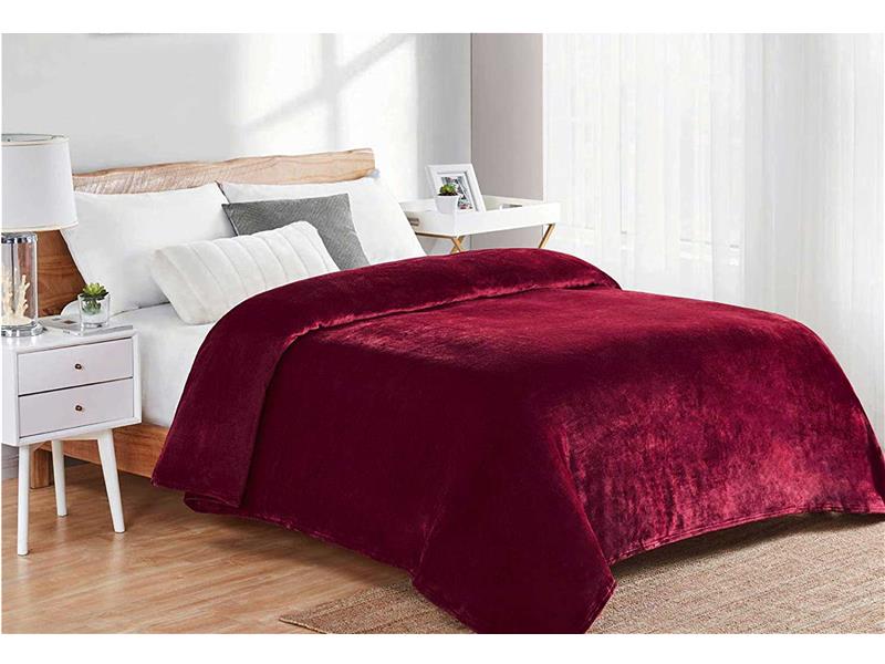 ΚΟΥΒΕΡΤΑ CORAL FLEECE  Polyester 220Χ240 Μονόχρωμη 04 Bordeaux