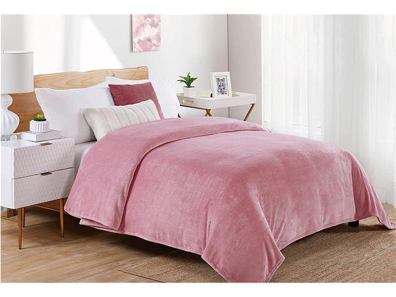 ΚΟΥΒΕΡΤΑ CORAL FLEECE  Polyester 220Χ240 Μονόχρωμη 01 Cashmere Pink