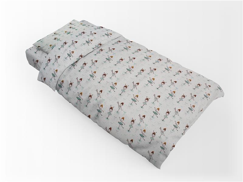 ΣΕΝΤΟΝΙΑ ΕΜΠΡΙΜΕ ΣΕΤ 3 τεμ ΠΑΙΔ Flannel Cotton 100% 160Χ240 Μπαλαρίνα 166 Green