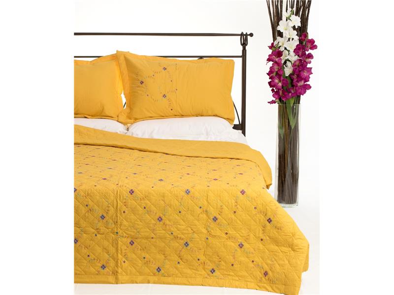 ΚΟΥΒΕΡΛΙ σετ (160cm x 220cm + 1 x 50cm x 70cm) 024 κίτρινο