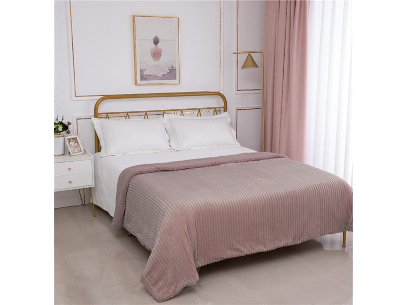 Κουβέρτα με sherpa kotle (170cm x 220cm) syklamen