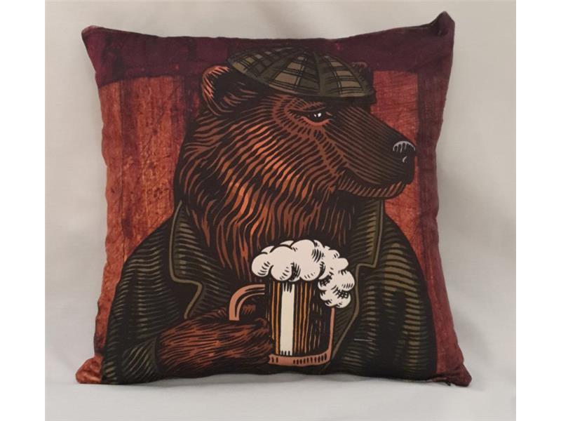 Μαξιλαροθήκη Velvet 45x45 Grizzly Bear
