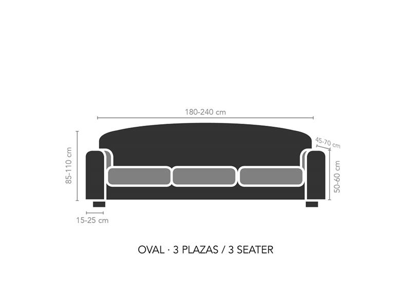 Ελαστικό Κάλυμμα Τριθέσιου Καναπέ Αχιβάδα Akari Γκρι