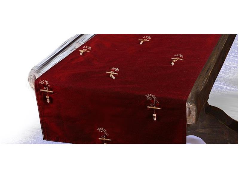 Τραβέρσα Μετάξι (40X200) Woods Burgundy