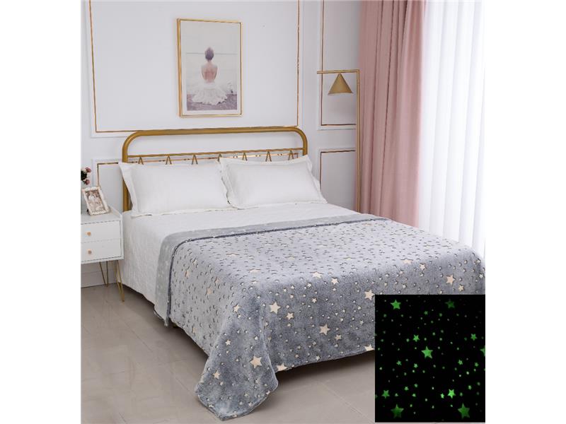 Παιδική φωσφοριζέ κουβέρτα star (170cm x 220cm) γκρί