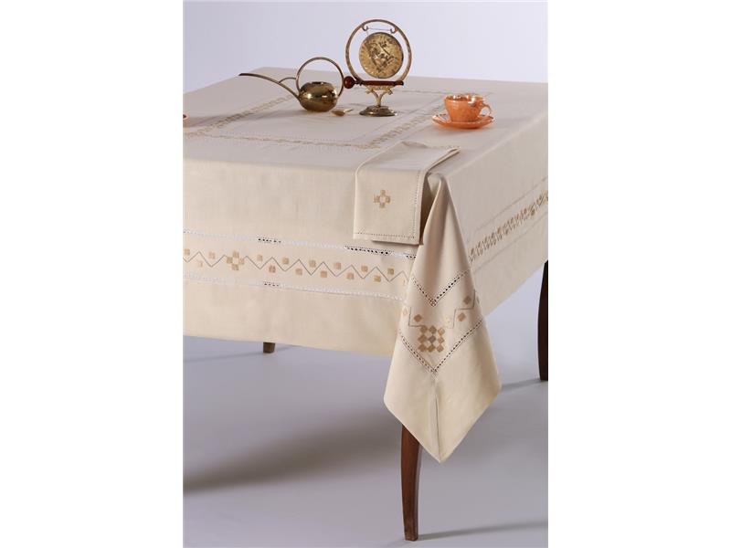 Χειροποίητο τραπεζομάντηλο 5013 (170cm x 270cm) λαδί