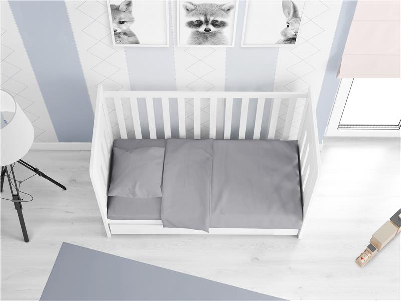 ΣΕΝΤΟΝΙΑ ΣΕΤ 3 τεμ ΒΡΕΦ Cotton 100% 120Χ160 Solid 495 Dark grey