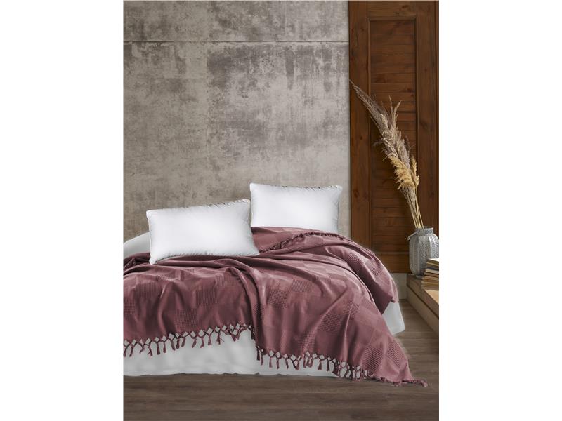 ΚΟΥΒΕΡΤΑ ΠΙΚΕ ΕΝΗΛ Cotton 100% 220Χ240 jacquard  Bordeaux